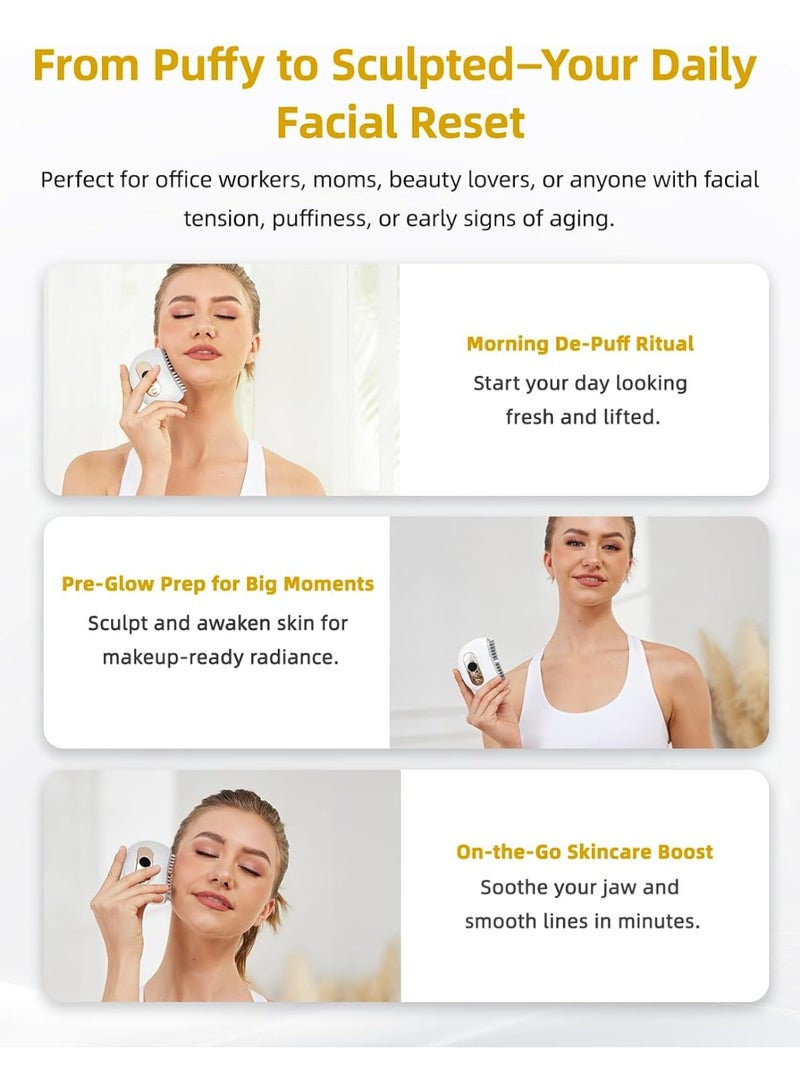 Arabest Lymphatic Contour Face Brush – Face Massager for Lymphatic Drainage, Double Chin Reducer, and Facial Sculpting – Gentle Vibrating Lymphatic Drainage Tool for Jawline & Puffiness - White - Image 5